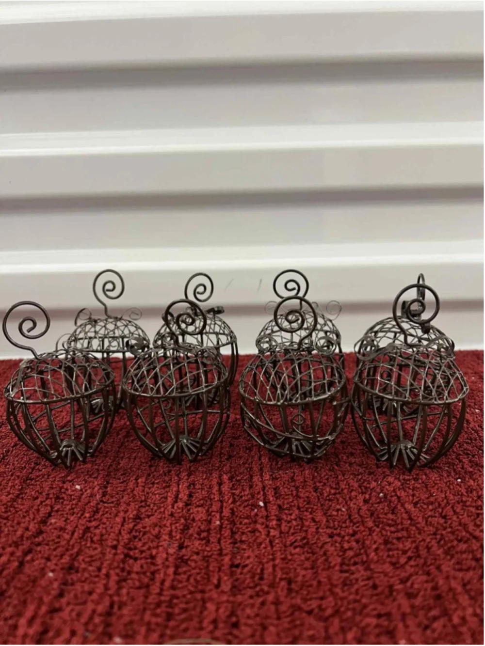 Set Of 8 Metal Pumpkin Decor Rustic Bronze Fall Wedding Thanksgiving Holiday